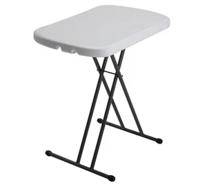 80251 Adjustable Folding Laptop Table TV Tray, 26 Inch, White Granite - Picture 1 of 7