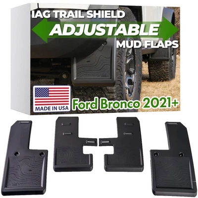 IAG Trail Shield Adjustable Mud Flaps for Ford Bronco 2021+ (Front & Rear Set) - Image 1 of 4