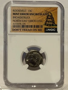 2005-P Roosevelt 10c Broadstruck NE Error Collection Don’t Tread On Me Label NGC - Picture 1 of 7