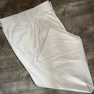 Nike Golf Pants Mens 34x34 Beige Bone Pleated Dri Fit Casual - Picture 1 of 14