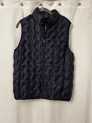 Chaleco acolchado de plumón Tangerine para damas talla grande azul cremallera completa sin mangas con bolsillos Foto 1 de 4