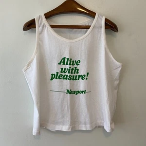 Camiseta sin mangas Newport Cigarette blanca talla XL promocional viva con placer de colección - Imagen 1 de 5