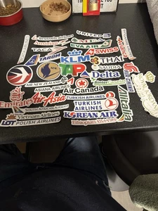 15 X AIRLINE COMPANY LOGO WORLD AIRLINE STICKERS MIXED LOT Random Sets - Picture 1 of 4