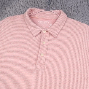 Camisa polo de golf Faherty para hombre mediana rosa a rayas nube algodón suave elástica informal - Imagen 1 de 11
