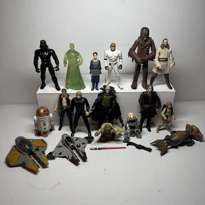 Lote enorme de bonecos de ação Star Wars vintage anos 90 00 Lucasfilms Luke Skywalker - Imagem 1 de 4