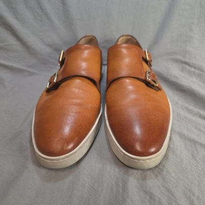 Zapatilla deportiva de vestir Santoni Fremont Double Monk marrón para hombre talla 11 D Foto 1 de 4