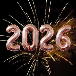 2026 Zahlen Folienballon  Silvester ✅ XXL Luftballon ✅ Rosegold Gold Deko ✅Party - Bild 1 von 14