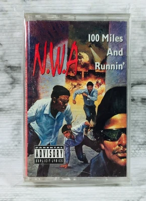 N.W.A. - 100 MILES AND RUNNIN' (1990) HIP HOP CASSETTE (RUTHLESS RECORDS) DR DRE - Image 1 of 4