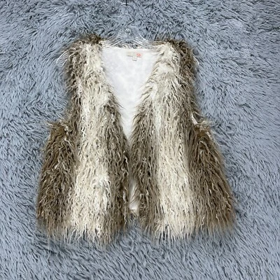 GB Gianni Bini Chaleco de Piel Sintética para Mujer XL Beige Marfil Piel de Oveja Acogedor Boho Artístico Foto 1 de 4