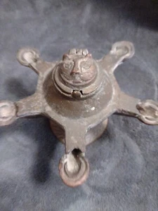 Antike griechisch-baktrische islamische ägyptische Bronze Öllampe islamische Löwin Katze  - Bild 1 von 9