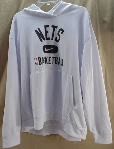 Nwot Nike Brooklyn Nets White Spotlight On Court Performance Practice Hoodie XXL Cover