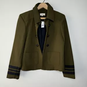 Loft Olive Green Military Blazer Jacket Coat Black sz 12 NWT Warm Office - Picture 1 of 14