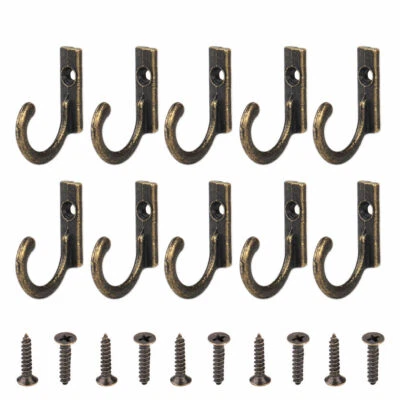 10 ganchos antiguos de metal para puerta de pared para llave ropa abrigo sombrero bolsas toalla Foto 1 de 4