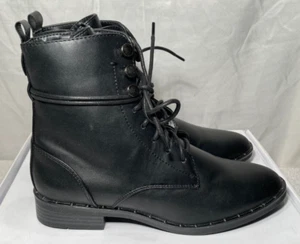Call It Spring Womens Arleta Lace Up Military Boots Black UK 5 EU 38 - Picture 1 of 17