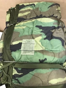 new ONE US Military Surplus USGI Woodland Camo Poncho Liner WOOBIE Blanket 1990s - Picture 1 of 11