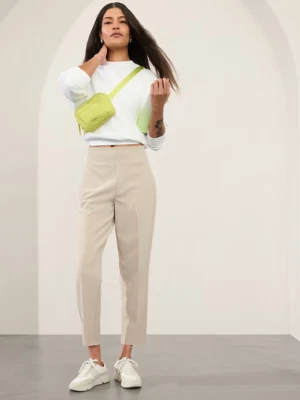 Pantalón de tiro alto sin fin Athleta 8 (M MEDIANO), pantalones elásticos beige abulón NUEVO Foto 1 de 4