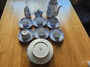 Seltmann Weiden Porzellan - Kaffeeservice - 6 Personen - China Blau - Goldrand - Bild 1 von 9