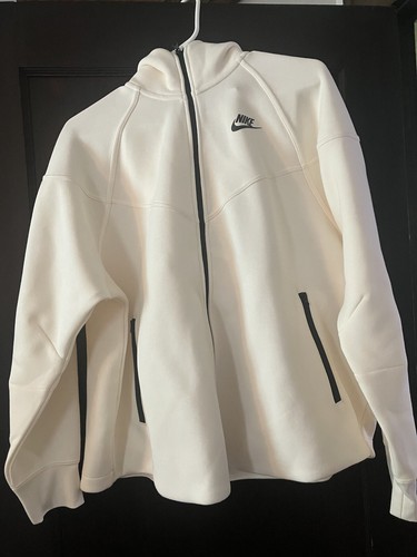 OFF WHITE Felpa con cappuccio donna Nike nuova con etichette con cerniera colorata vaniglia taglia 1x