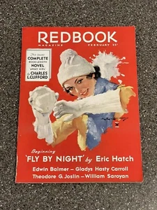 Redbook Magazine February 1935 Winter Snowball Vintage FDR VG - Picture 1 of 23