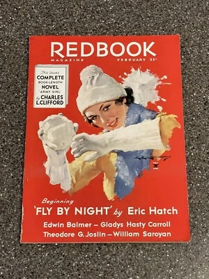 Redbook Magazine February 1935 Winter Snowball Vintage FDR VG - Image 1 of 4