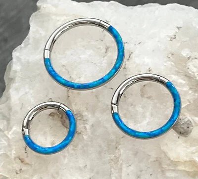 Anillo segmento bisagras borde frontal ópalo clicker tabique acero Daith aro joyería 1 pieza Foto 1 de 4