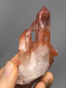 Red Quartz Crystal Cluster Point Morocco 2.4oz N34 - Picture 1 of 12