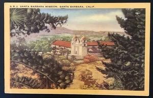RAR! Vintage Postkarte Santa Barbara Mission Kalifornien Königin der Missionen CA - Bild 1 von 5