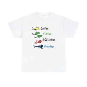 Camiseta de algodón pesado unisex One Fish para masticar pescado - Imagen 1 de 13