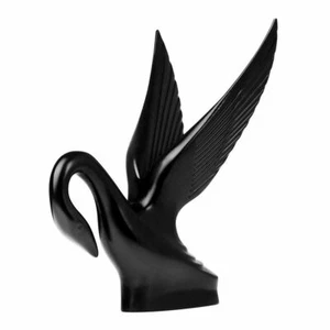 Hood Ornament Pull Swan 1940's Retro Style Matte Black 2 Hole 6 7/8" Tall #48008 - Picture 1 of 4