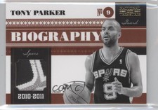 2010-11 Playoff National Treasures Biography Materials Prime /10 Tony Parker HOF