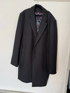 Ted Baker Men’s Peaked Lapel Coat Charcoal Ted Size 4 (Large) - Picture 1 of 3