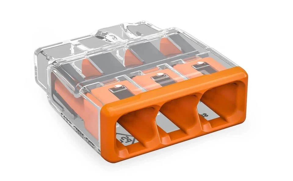 WAGO 2773-403 - COMPACT PUSHWIRE - 100 Pack - 3 Conductor - Push In Wire