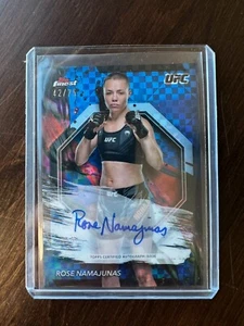 2024 Topps Finest UFC Rose Namajunas automático/75 azul tablero de ajedrez FA-RNS - Imagen 1 de 2