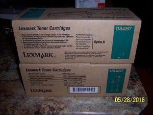 New In Box LEXMARK OPTRA K 11A4097 TONER CARTRIDGES (2 boxes of 2=4 cartridges) - Picture 1 of 2