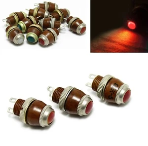 8pcs Pilot Indicator Micro Panel Instrument Light Lamp Red + Bulbs USSR - Picture 1 of 4