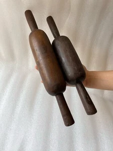 Set of 2 Vintage Wooden Rolling Pin, Belan with Handles, Baking Pin - 228 - Picture 1 of 9