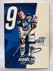 Autógrafo BEDRICH KÖHLER-HC Kometa Brno 18/19 - Hockey sobre hielo - Chequia - Firmado - Postal - Imagen 1 de 2