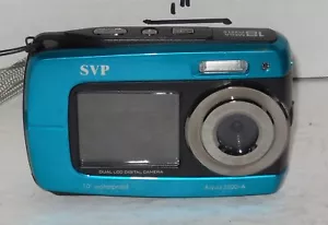 SVP Aqua 5500-A 18MP Digital Camera - Blue Tested Works Waterproof Dual Screen - Picture 1 of 7