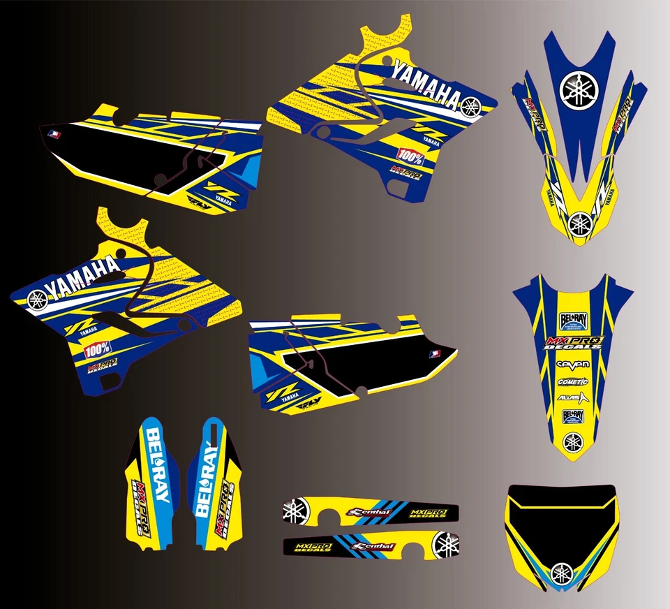 Se adapta a Yamaha YZ 125 250 MX Motocross 2015 2016 2017 2018 2019 2020 kit gráfico Foto 1 de 1