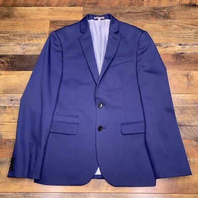 Express Photographer Suit Jacket 36 Short Blue Stretch  - Image 1 of 4