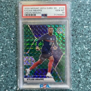 Mosaïque Panini 2020 UEFA Euro Kylian Mbappé mosaïque verte PSA 10 GEMME COMME NEUF - Photo 1 sur 3