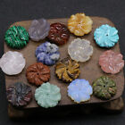 20pcs Beautiful Carved Flower Mixed Natural Stone Crystal Quartz Pendant Beads