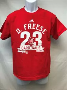 New Minor Flaw # 23 D. Freese St. Louis Cardinals Youth Size L Red Adidas Shirt - Picture 1 of 4