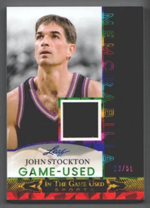 Memorabilia multideporte usada Leaf ITG 2024 arco iris #GUM-29 John Stockton 23/50 - Imagen 1 de 2