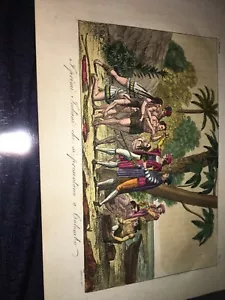 Siehe Fotos.Antiker Druck-INDIANI-Che si presentano a Colombo um 1827 - Bild 1 von 7