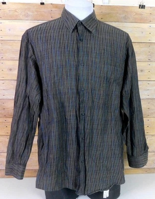 Jhane Barnes Button Down Shirt Mens Large Long Sleeve Striped - Image 1 of 4