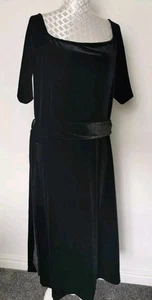 Sosandar Samt Bardot Kleid mit D Ring Gürtel Größe 18 - Bild 1 von 7