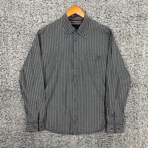 Armani Jeans Camicia Uomo Extra Large Grigio Righe Bottoni Designer Lusso XL - Foto 1 di 15