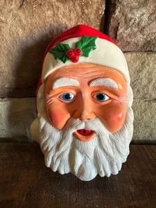 Vintage Easter Unlimited Musical Santa Face Blow Mold Wall/Door Plaque (Video) - Picture 1 of 5