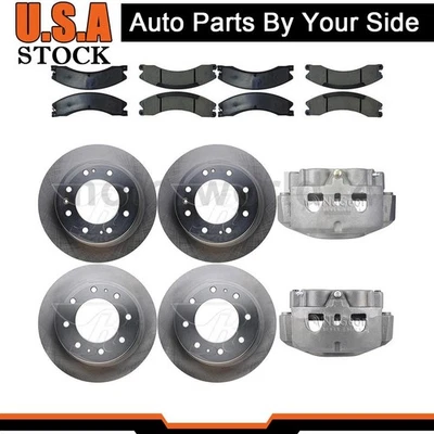 8 Brake Pads Brake Calipers Brake Rotors Fits Chevrolet Silverado 2500 HD 6.0L - Image 1 of 4